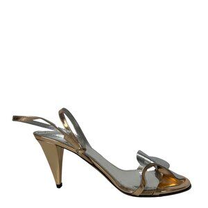 Isabel Marant Rose Gold with Silver Bow Strap Heels 41